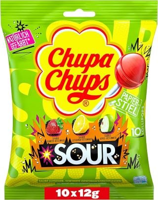 Chupa Chups Sour Lollipop 12gr*10