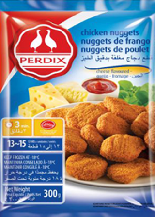 Perdix Frozen Breaded Chicken Nuggets Cheese 300gr